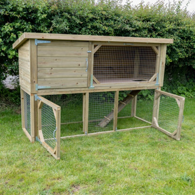 Wooden 2-Tier Rabbit Hutch - Pet House