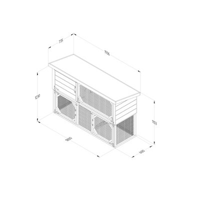 Wooden 2-Tier Rabbit Hutch - Pet House