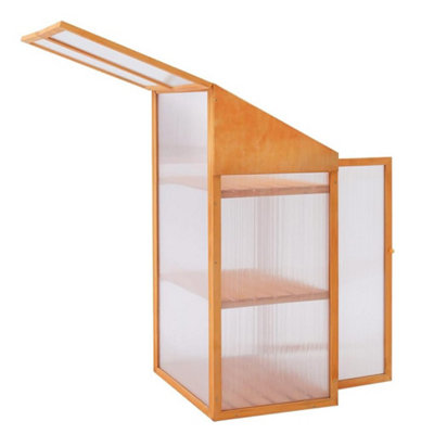 Wooden 3 Tier Mini Greenhouse with Doors - 5