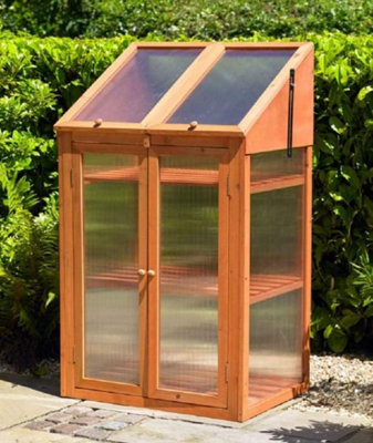 Wooden 3 Tier Plants Growth Double Door Greenhouse