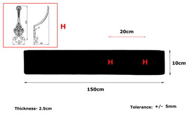 Wooden Antique Style Coat Rack Triple Hook Old Gold - Colour Walnut - Hangers 8 Hooks 150 cm