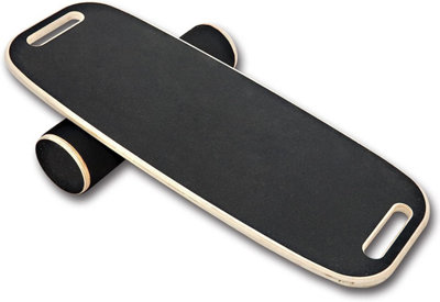 Wooden Balance Board Wobble Rocker Curved Balance Trainer with Roller ...