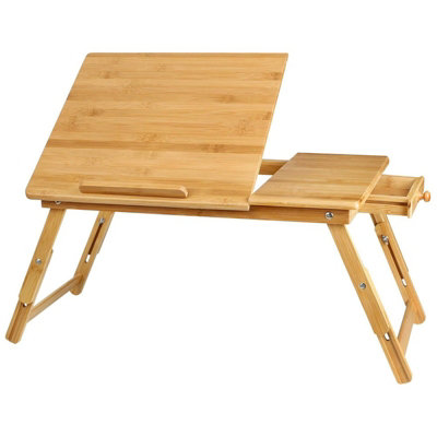 Bamboo Lap Tray Serving Breakfast Desk Laptop Table Sofa Notebook Bed  Folding