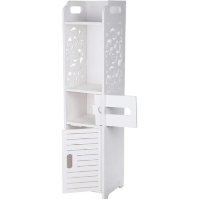 Wooden Bathroom Shelf Cabinet Cupboard White Bedroom Storage Unit