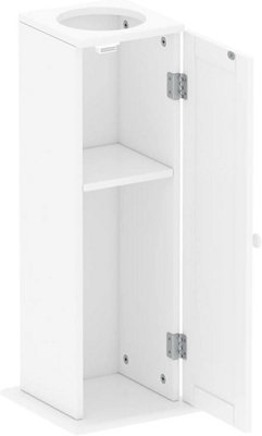 Wooden Bathroom Storage Unit with Toilet Roll Cabinet, Tissue Paper ...