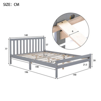 Double bed online frame 190cm long