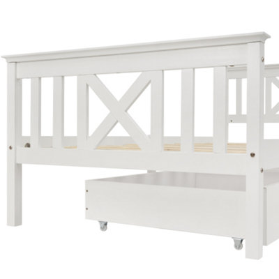 Wooden Bed Frame with Drawers Single Storage Bed Solid Pine Wood, 3FT ...