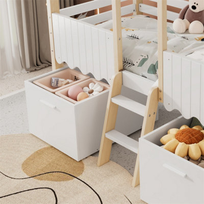 Wooden Bed, Storage Bed, Children's Bed, 3Ft Single Bed 90X190Cm, Roof ...