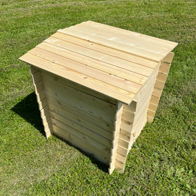 Wooden Beehive Compost Bin Slatted Garden Composter (74cm x 80cm)