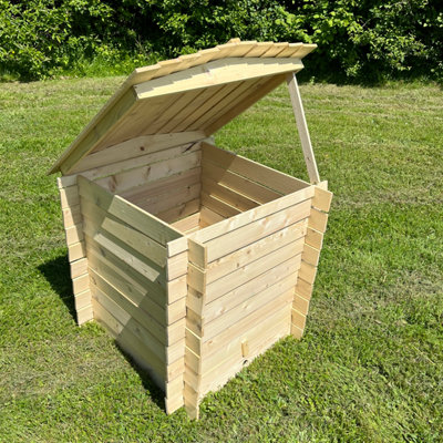 Wooden Beehive Compost Bin Slatted Garden Composter (74cm x 80cm)