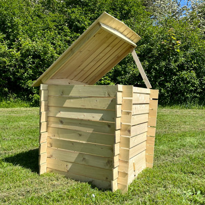 Wooden Beehive Compost Bin Slatted Garden Composter (74cm x 80cm)