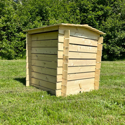 Wooden Beehive Compost Bin Slatted Garden Composter (74cm x 80cm)