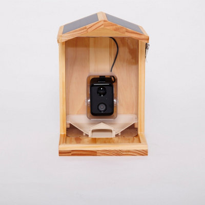 Wooden Bird Feeder with AI Bird Detection Camera - 3