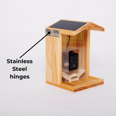 Wooden Bird Feeder with AI Bird Detection Camera - 9