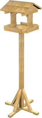 Wooden Bird Table Stand 1500 mm Freestanding Garden Bird Feeder Station