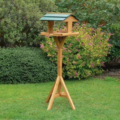 Wooden Bird Table - Traditional Freestanding Bird Feeding Table