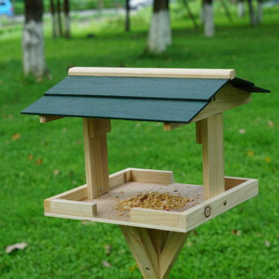 Wooden Bird Table - Traditional Freestanding Bird Feeding Table - 3