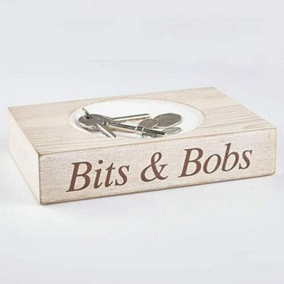 Wooden Bits And Bobs Holder Tray Home Office Decoration Organiser Storage