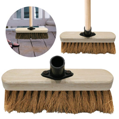 Wooden Bristle Bassine Brush Broom Head Floor Cleaning Sweeping Pvc Bracket Soft