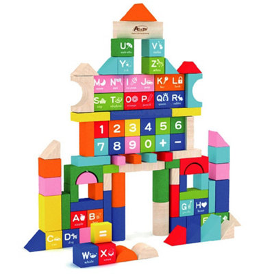 Wooden Building Blocks 100-Piece Set