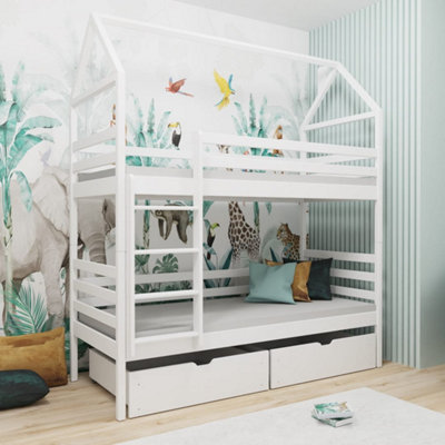 Wooden Bunk Bed Axel in White W1980mm x H1930mm x D980mm