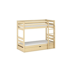 Wooden Bunk Bed Aya With Storage in Pine W1980mm x H1450mm x D980mm
