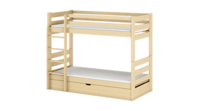 Wooden Bunk Bed Aya With Storage in Pine W1980mm x H1450mm x D980mm