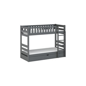 Wooden Bunk Bed Focus With Storage in Graphite W1980mm x H1450mm x D980mm