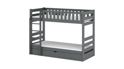 Wooden Bunk Bed Focus With Storage in Graphite W1980mm x H1450mm x D980mm
