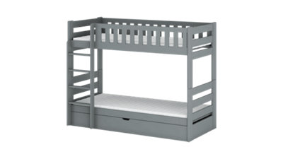 Wooden Bunk Bed Focus With Storage in Grey W1980mm x H1450mm x D980mm