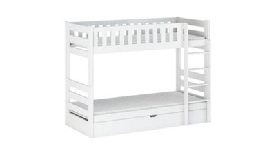 Wooden Bunk Bed Focus With Storage in White W1980mm x H1450mm x D980mm