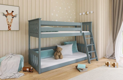 Wooden Bunk Bed Kevin in Grey W1980mm x H1300mm x D980mm