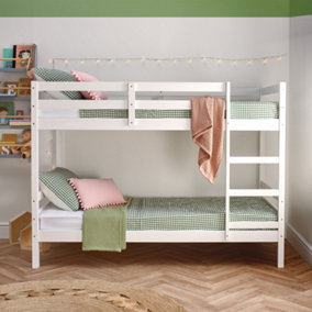 Wooden Bunk Bed Single Splitable Twin Sleeper Bunk Bed With 2 Mattresses