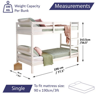 Bunk bed mattress height sales
