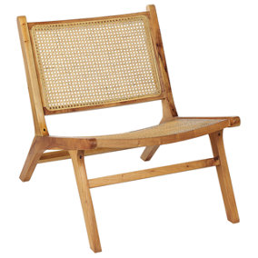 Wooden Chair with Rattan Braid Light Wood MIDDLETOWN
