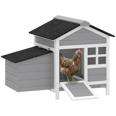 Wooden Chicken Coop w/ Pullout Tray & Nest Box