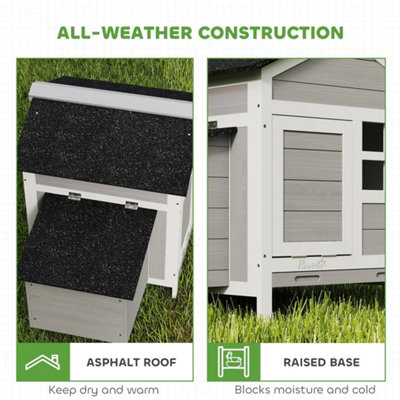 Wooden Chicken Coop w/ Pullout Tray & Nest Box