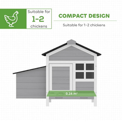 Wooden Chicken Coop w/ Pullout Tray & Nest Box
