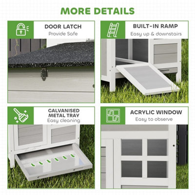 Wooden Chicken Coop w/ Pullout Tray & Nest Box