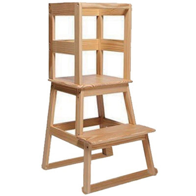 Wooden Childrens Toddler Learning Step Stool Stairs Ladder Kitchen Helper Tower