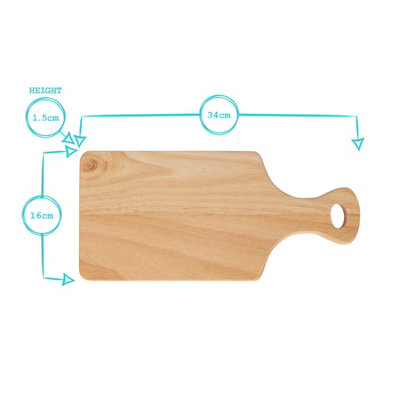 Wooden Chopping Board with Handle - 34cm x 16cm