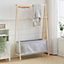 Wooden Clothes Rail Clothing Hanging Stand Garment Rack with Laundry Storage Bag