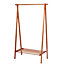 Wooden Clothes Rail Clothing Stand Hanging Rack with Shoe Storage Shelf