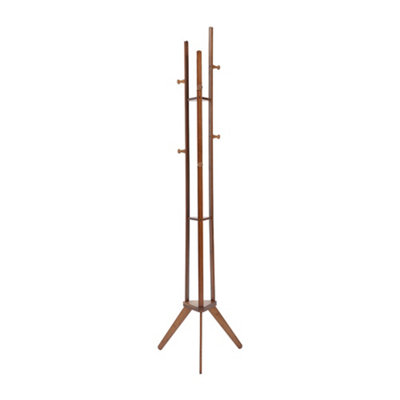 Wooden Coat Hat Rack with 6 Hooks and 3 Shelves Brown - 3