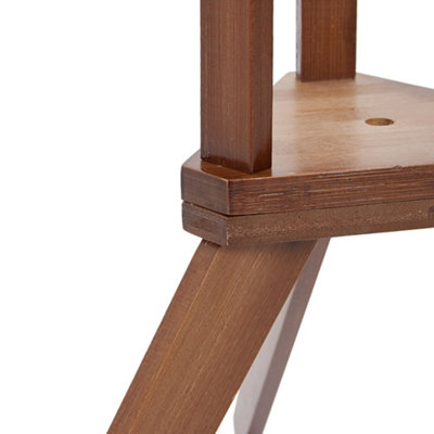 Wooden Coat Hat Rack with 6 Hooks and 3 Shelves Brown - 7