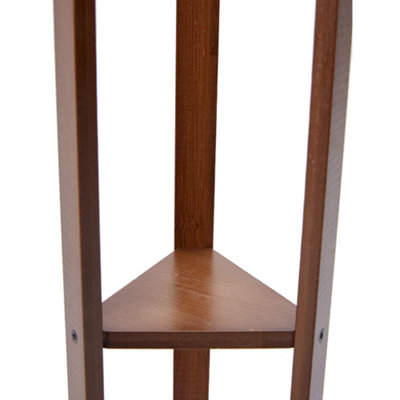 Wooden Coat Hat Rack with 6 Hooks and 3 Shelves Brown - 8