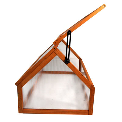 Wooden Cold Frame Greenhouse Polycarbonate Grow House Garden Planter Shelter - 6
