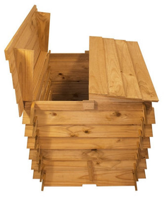 Wooden Composter Decorative Beehive Style with Double Hinged Roof 328L - 4