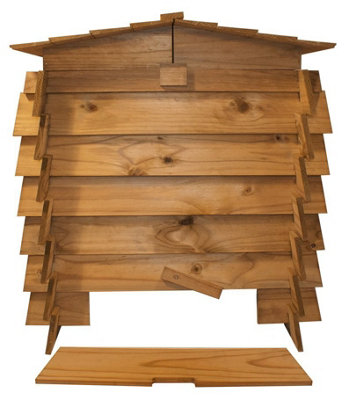 Wooden Composter Decorative Beehive Style with Double Hinged Roof 328L - 5