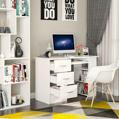 White wooden shop study table